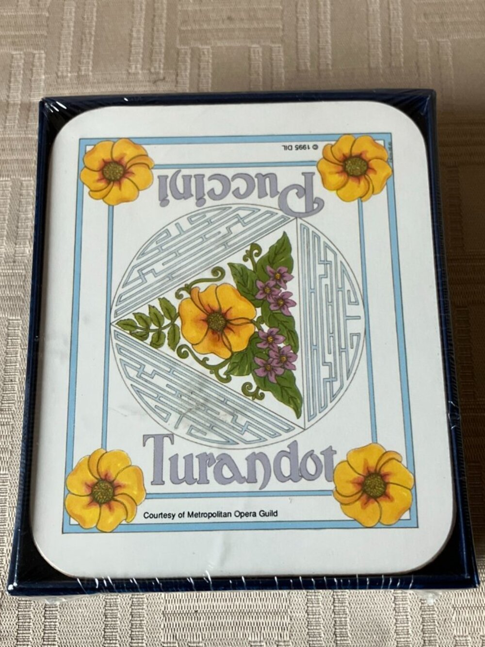 NOS Vintage American Pennyroyal of Six (6) Opera Flowers Coasters